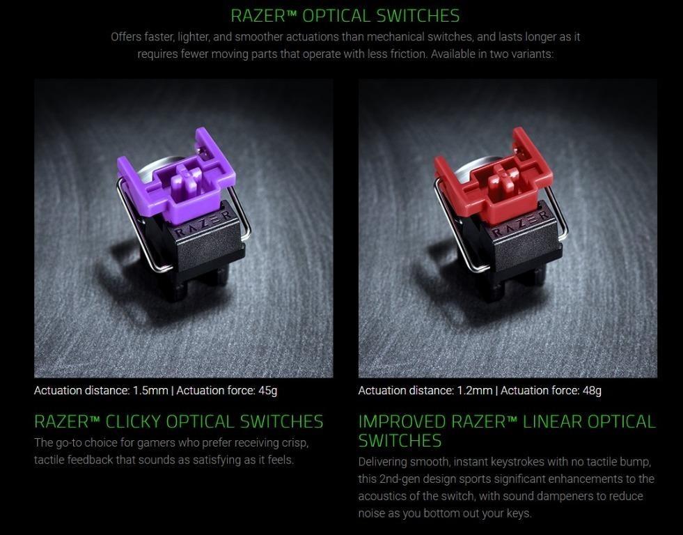 Razer Huntsman Mini - 60% Optical Gaming Keyboard (Clicky Purple Switch / Linear Red Switch)