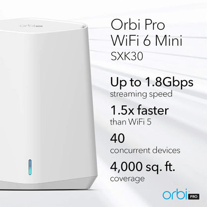 Netgear Orbi Pro SXK30 (AX1800) Dual-Band WiFi-6 Business Mesh - 2 Node