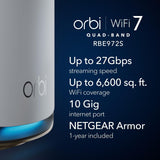 NETGEAR® Orbi RBE972 (BE27000) Quad-Band WiFi 7 Mesh - 2 node