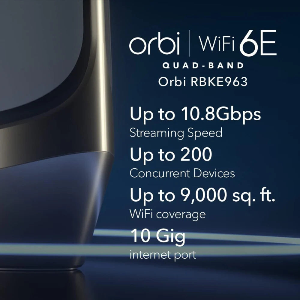 NETGEAR® Orbi RBKE962 (AXE11000) Quad-Band WiFi 6E Mesh - 2 node