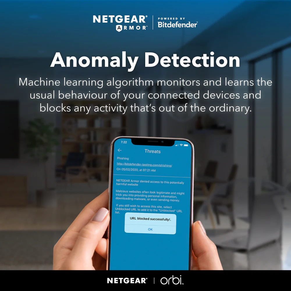 thumbnail interactive-video image 1 of NETGEAR Orbi RBR760 AX5400 Mesh WiFi 6 Router – Tri-Band, 3 LAN Ports, White (Used) 1 of 5