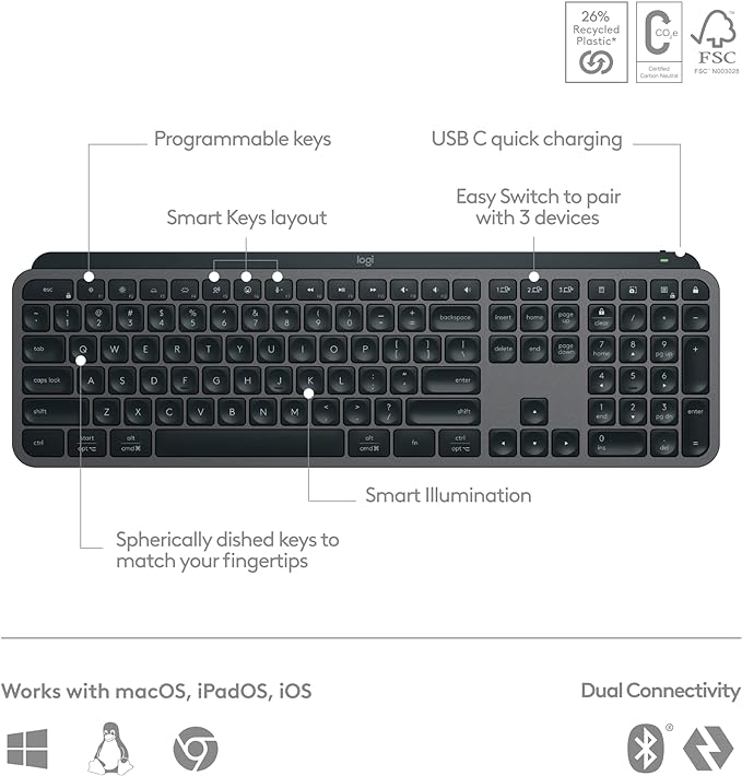 Logitech MX Keys S - Advanced Wireless Keyboard