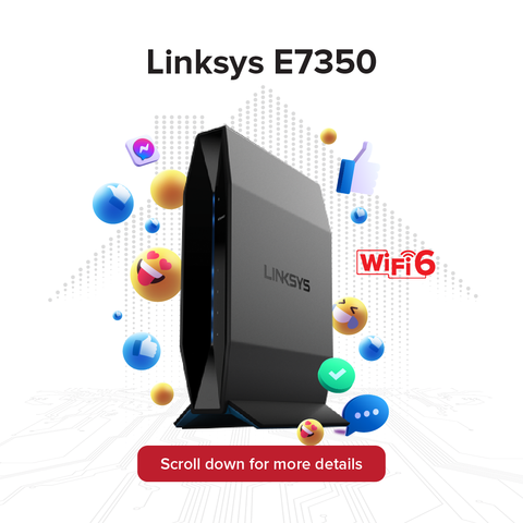 (50% off) Linksys E7350 (AX1800) WiFi 6 Router