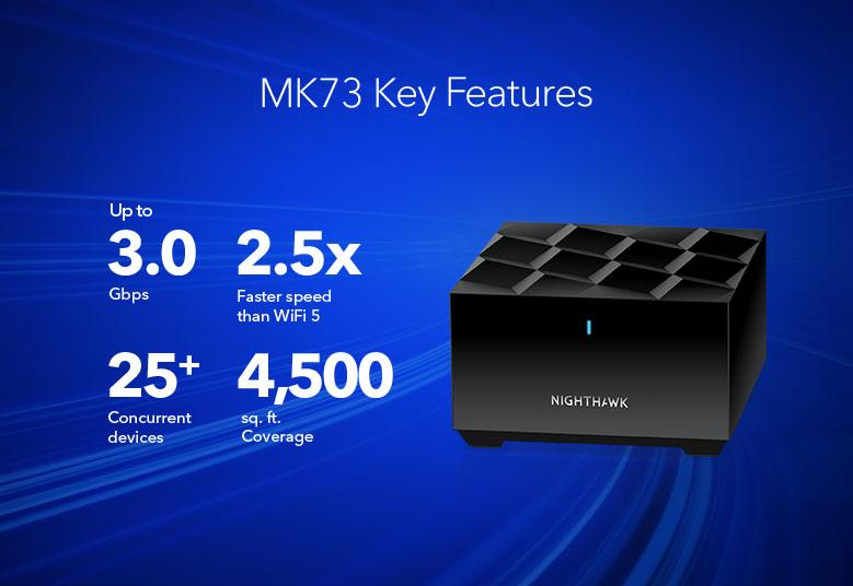 Nighthawk MK73s (AX3000) WiFi 6 Mesh - 3 node